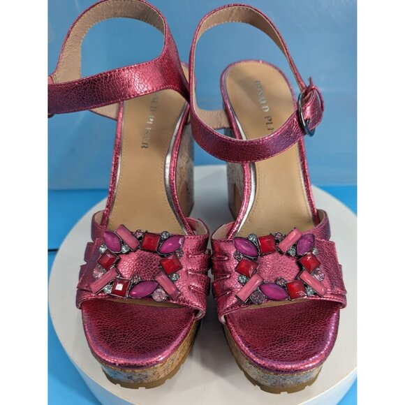 DONALD PLINER galatea crystal‎ wedge platform sandal NWOB $258 - Picture 2 of 14